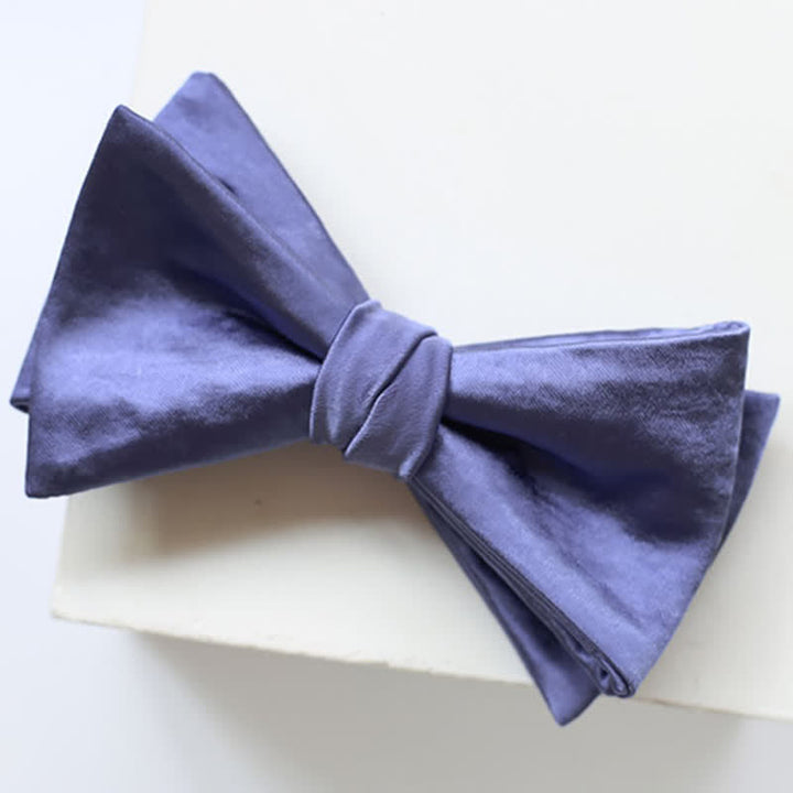 Men's Chic Blue Purple Solid Color Bow Tie - Style #1 - image 2