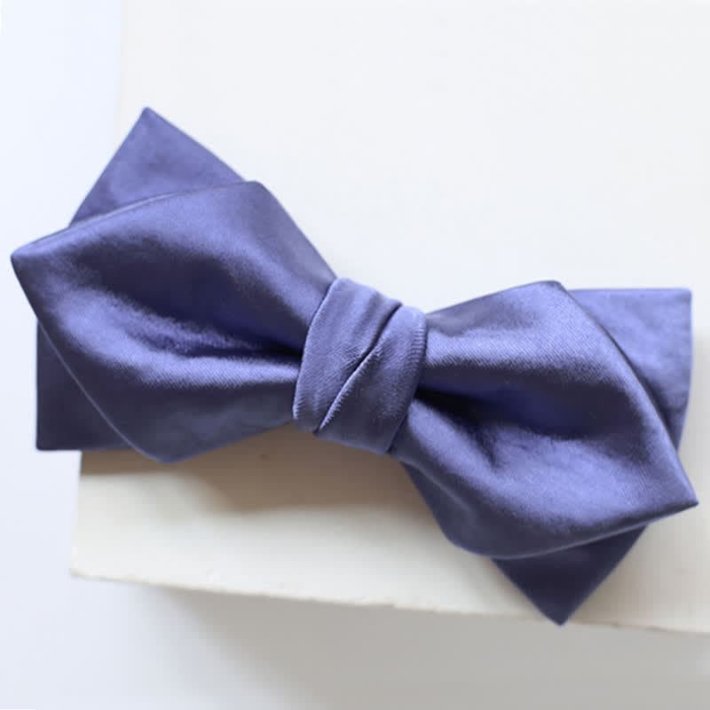 Men's Chic Blue Purple Solid Color Bow Tie - Style #5 - image 10