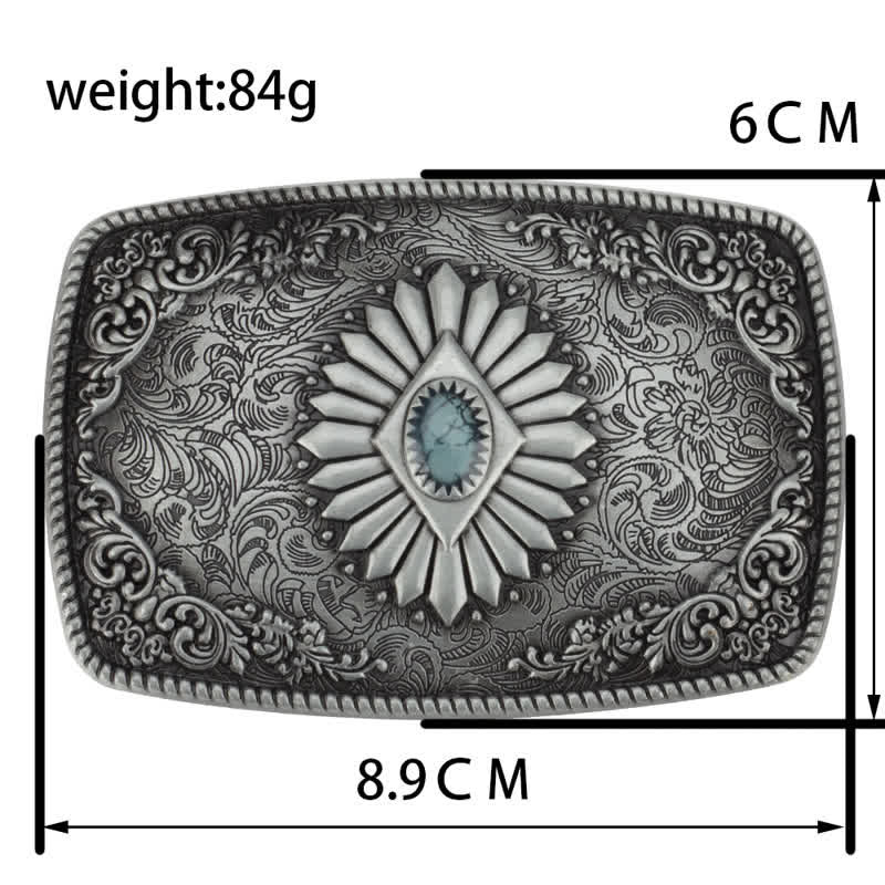 Men's Floral Engraving Pattern Automatic Buckle Leather Belt - image 8