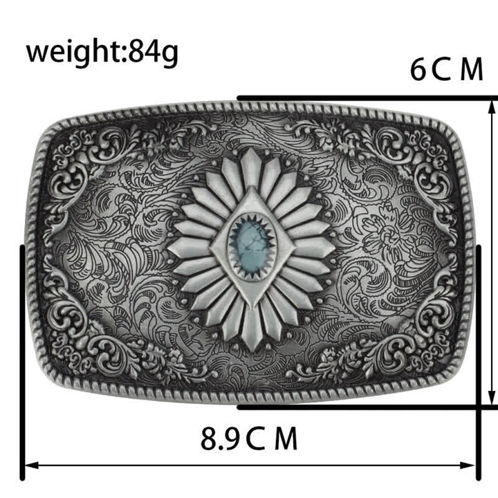 Men's Floral Engraving Pattern Automatic Buckle Leather Belt - image 8