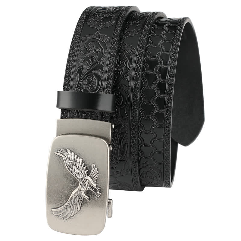 Men's Flying Eagle Automatic Buckle Embossing Leather Belt - image 1