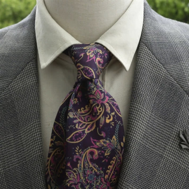 Men's Fantastic Flower Pattern Boho Necktie - Style #7 - image 8