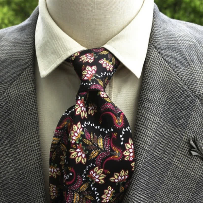 Men's Fantastic Flower Pattern Boho Necktie - Style #14 - image 15