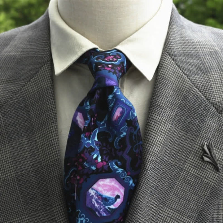 Men's Fantastic Flower Pattern Boho Necktie - Style #8 - image 9
