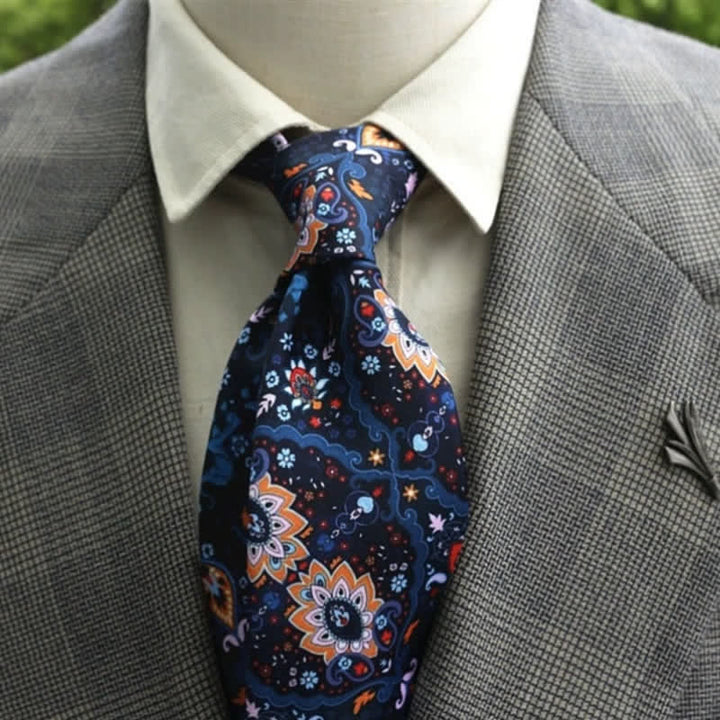 Men's Fantastic Flower Pattern Boho Necktie - Style #16 - image 17
