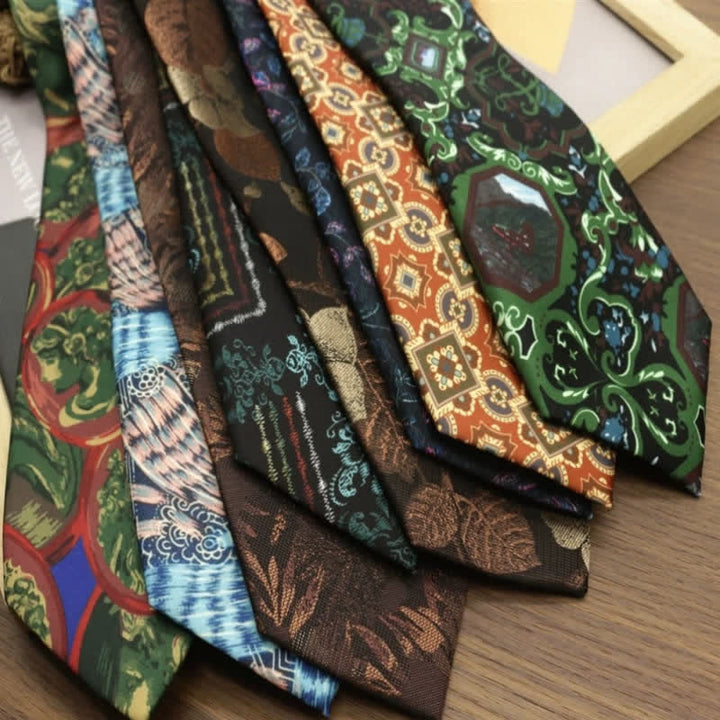 Men's Fantastic Flower Pattern Boho Necktie - image 2