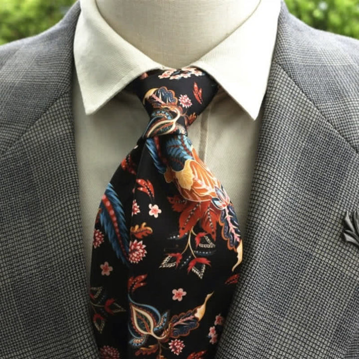 Men's Fantastic Flower Pattern Boho Necktie - Style #19 - image 20