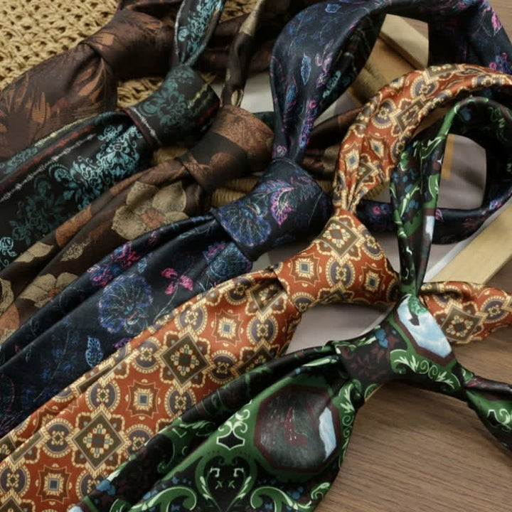 Men's Fantastic Flower Pattern Boho Necktie - image 1