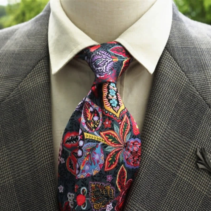 Men's Fantastic Flower Pattern Boho Necktie - Style #4 - image 5