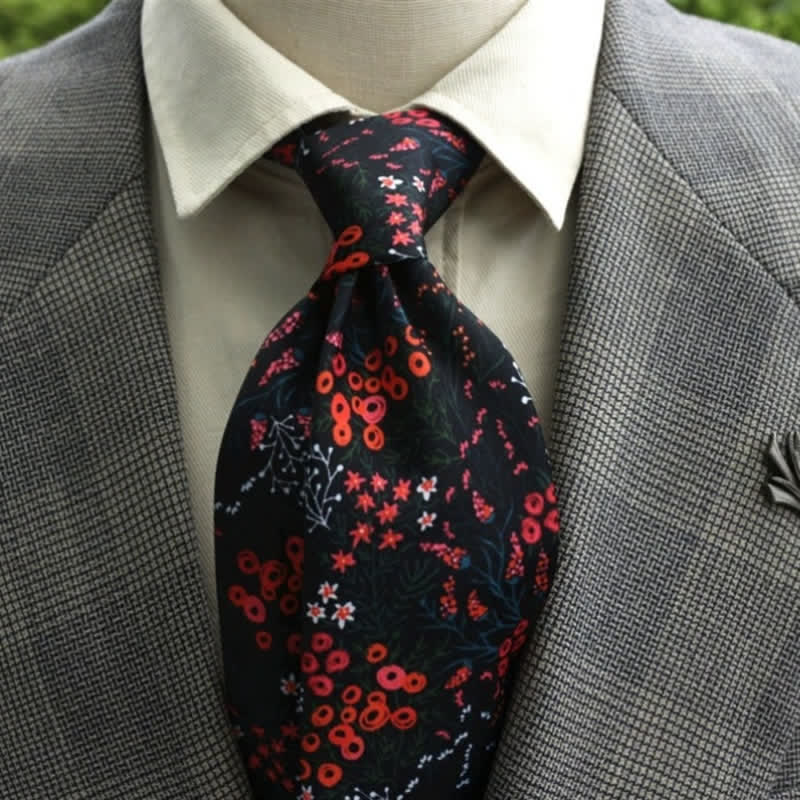 Men's Fantastic Flower Pattern Boho Necktie - Style #12 - image 13
