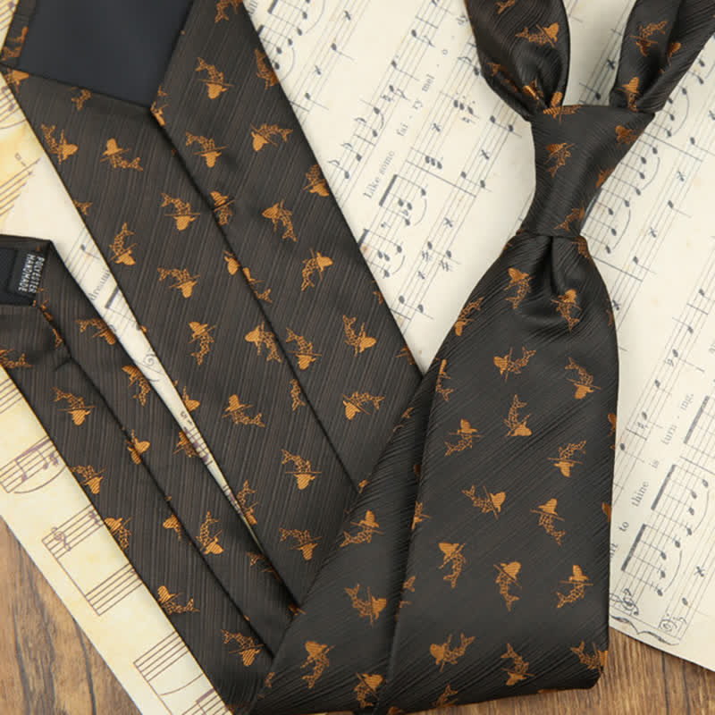 Men's Classic Design Leaves Suit Accessories Necktie - Dark Gray - image 3
