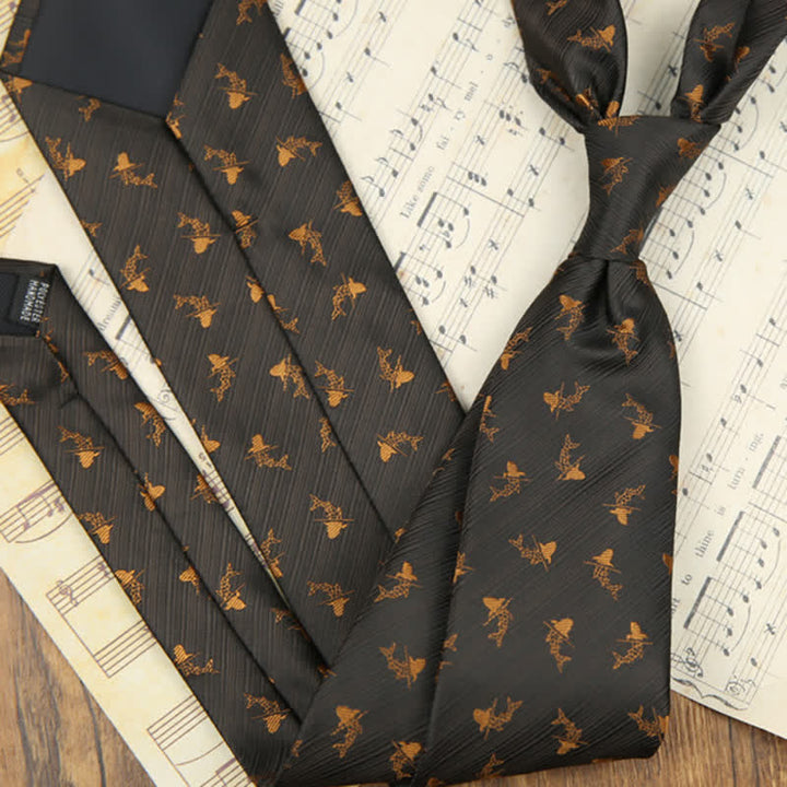 Men's Classic Design Leaves Suit Accessories Necktie - Dark Gray - image 3