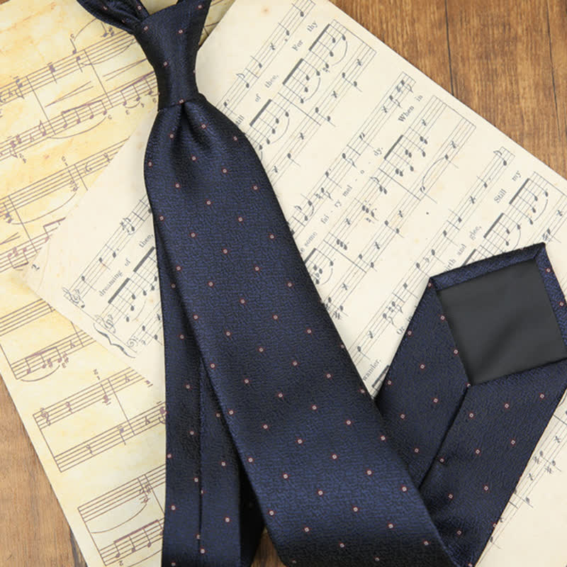 Men's Classic Design Leaves Suit Accessories Necktie - Navy - image 2