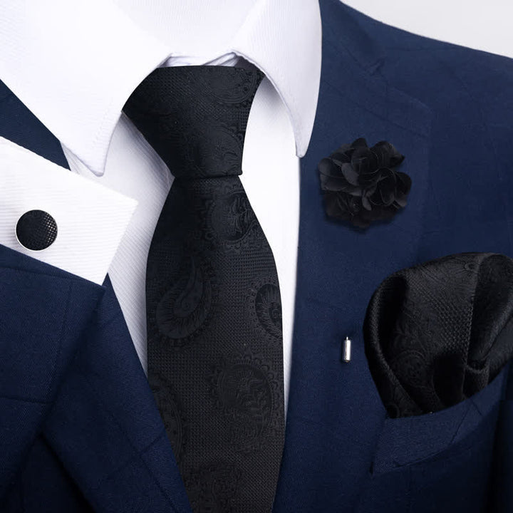 4Pcs Men's Black Series Formal Necktie Set - Style #1 - image 0