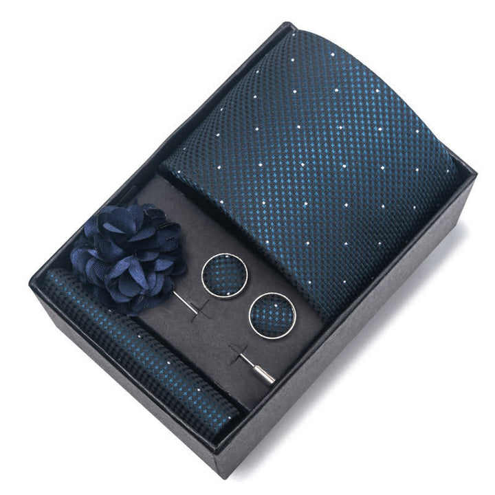 4Pcs Men's Gentle Dark Green Series Necktie Set - image 3