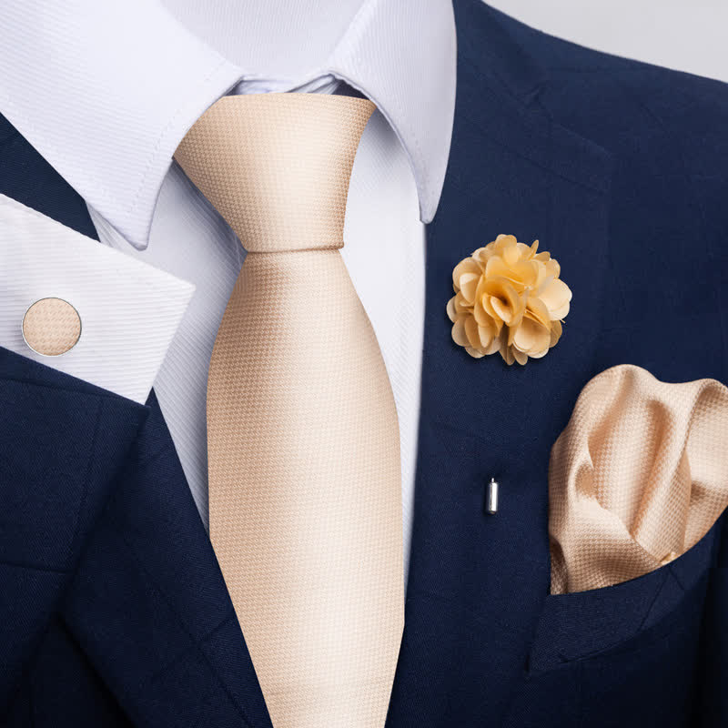 4Pcs Men's Novelty Pocket Square Cufflink Necktie Set - Style #4 - image 6
