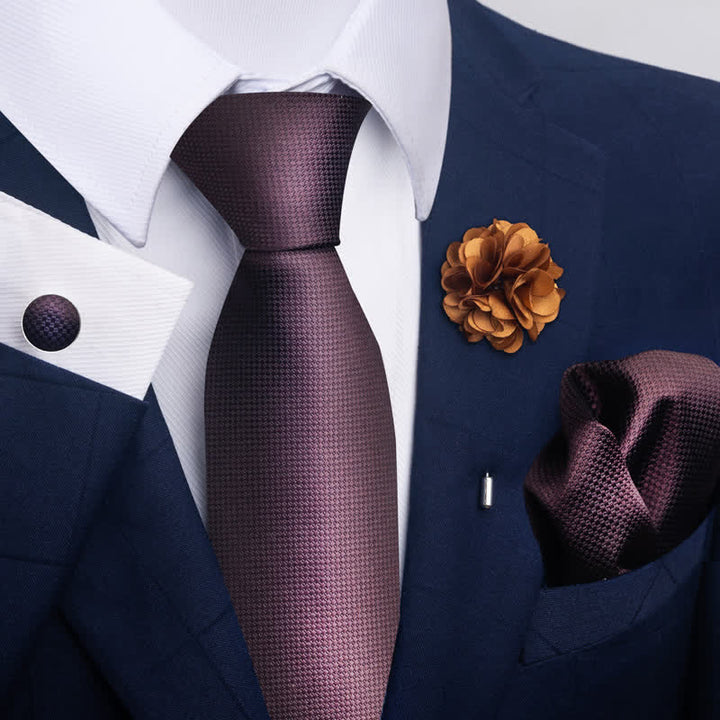 4Pcs Men's Novelty Pocket Square Cufflink Necktie Set - Style #8 - image 14