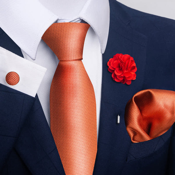 4Pcs Men's Novelty Pocket Square Cufflink Necktie Set - Style #10 - image 18