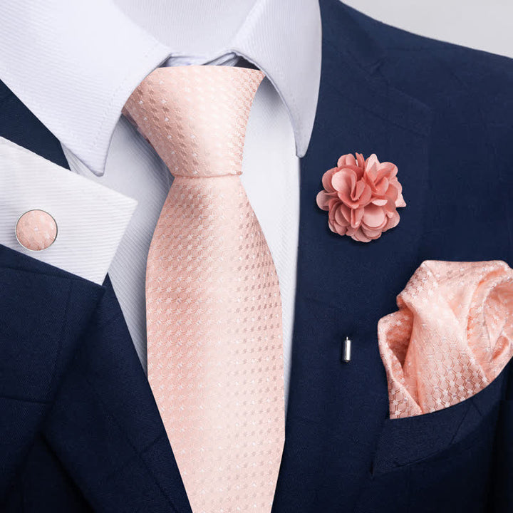 4Pcs Men's Novelty Pocket Square Cufflink Necktie Set - Style #13 - image 24