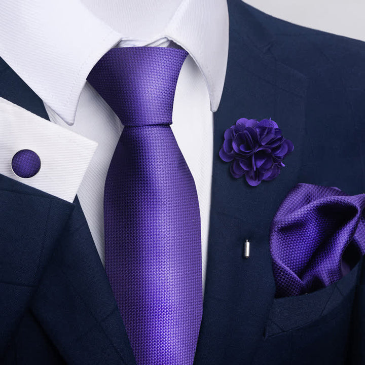 4Pcs Men's Classic Formal Pocket Squares Necktie Set - Style #2 - image 4