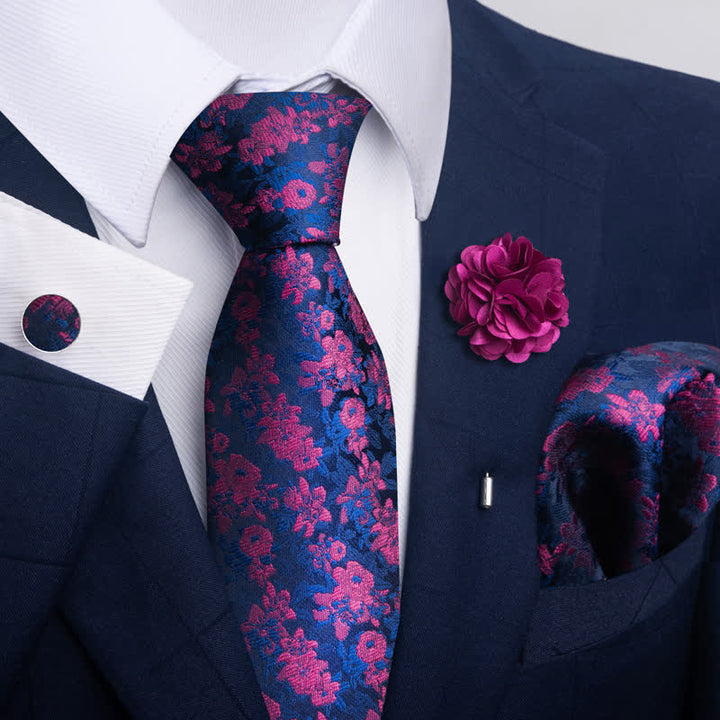 4Pcs Men's Classic Formal Pocket Squares Necktie Set - Style #1 - image 0
