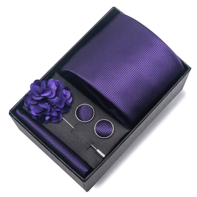 4Pcs Men's Classic Formal Pocket Squares Necktie Set - image 5