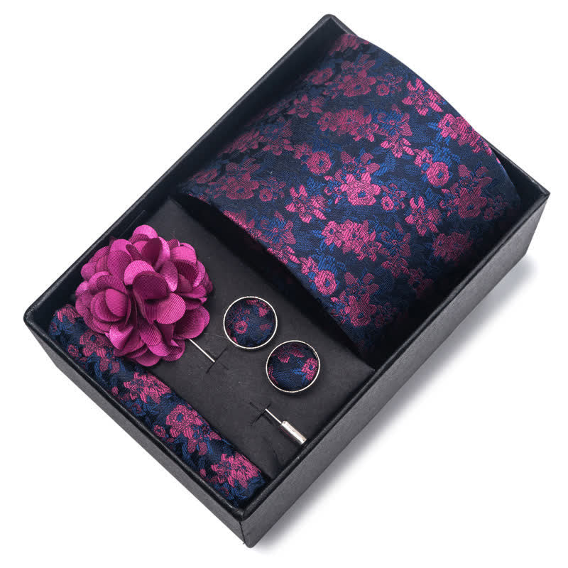 4Pcs Men's Classic Formal Pocket Squares Necktie Set - image 1