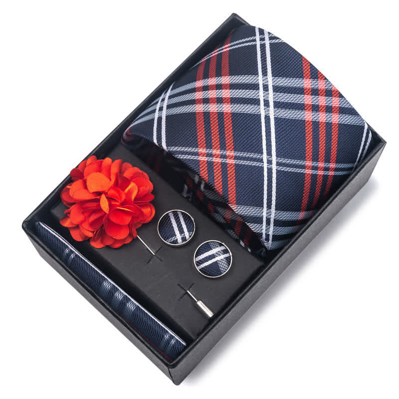 4Pcs Men's Classic Formal Pocket Squares Necktie Set - image 9