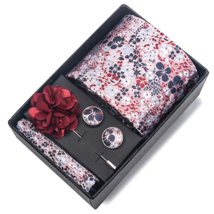 4Pcs Men's Classic Formal Pocket Squares Necktie Set - image 7