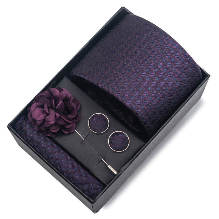 4Pcs Men's Classic Formal Pocket Squares Necktie Set - image 15