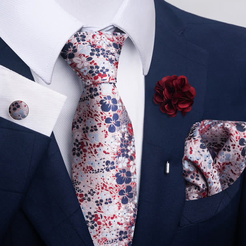 4Pcs Men's Classic Formal Pocket Squares Necktie Set - Style #3 - image 6