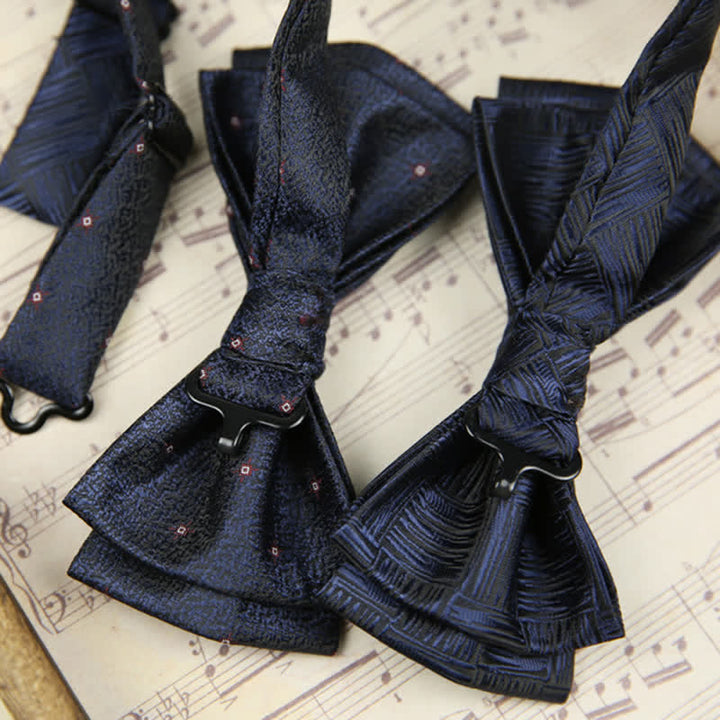 Men's Elegant Wheat Pattern Double Layers Bow Tie - image 2