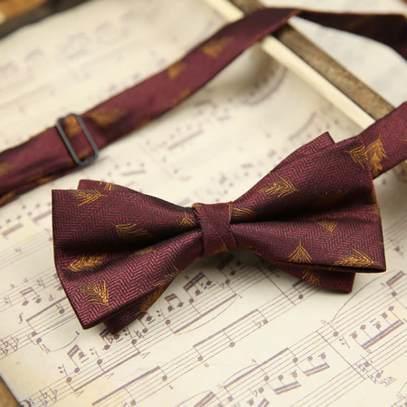 Men's Elegant Wheat Pattern Double Layers Bow Tie - Style #5 - image 6