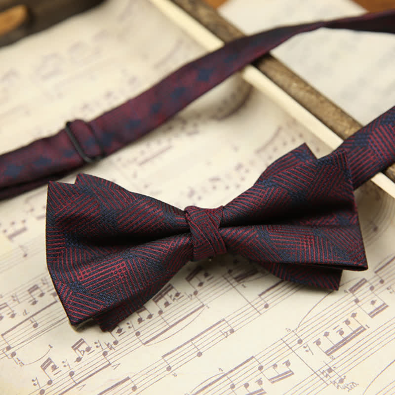Men's Elegant Wheat Pattern Double Layers Bow Tie - Style #4 - image 5