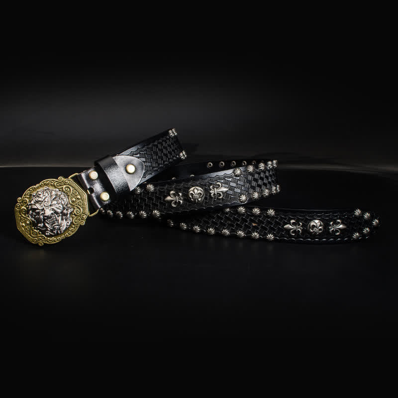 Men's Rock Monster Rivets Studded Leather Belt - image 9