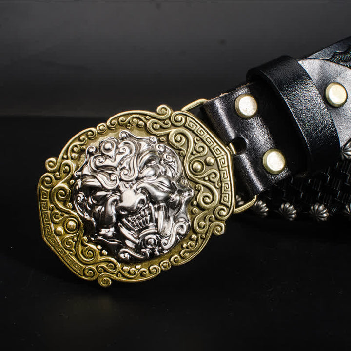 Men's Rock Monster Rivets Studded Leather Belt - image 5