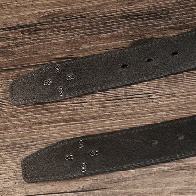 Men's Three Row Classic Pyramid Rivets Leather Belt - image 5