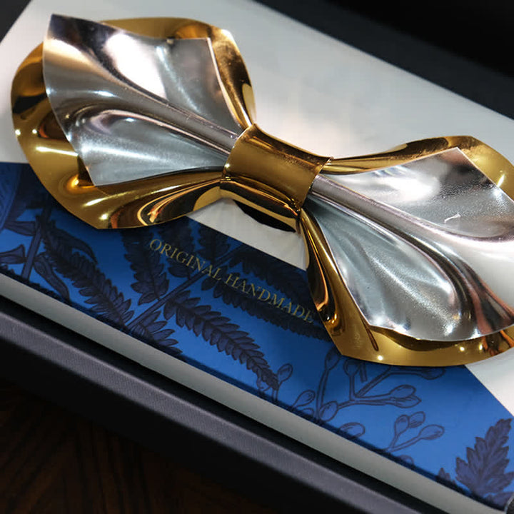 Men's Future Bright Gold & Silver Bow Tie - image 3