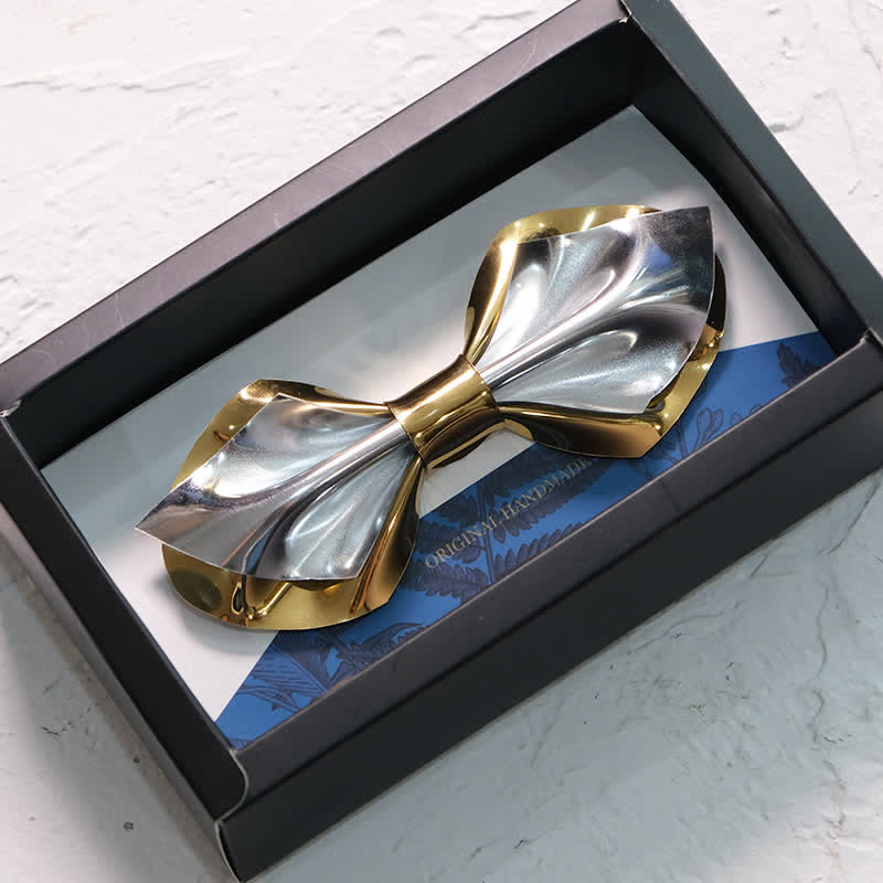 Men's Future Bright Gold & Silver Bow Tie - Gold & Silver - image 2