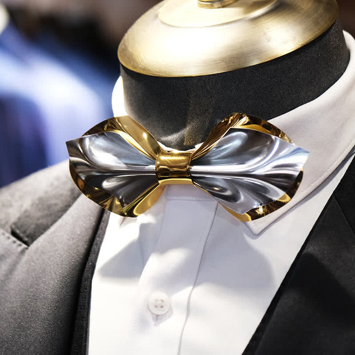 Men's Future Bright Gold & Silver Bow Tie - image 1
