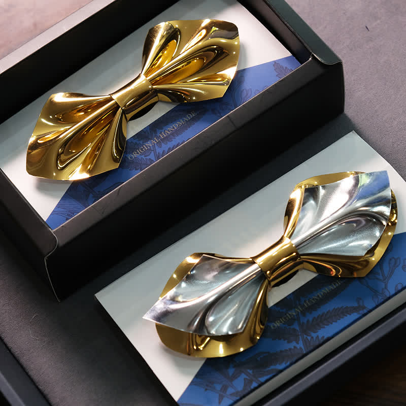 Men's Future Bright Gold & Silver Bow Tie - image 0