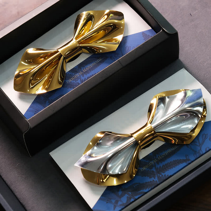 Men's Future Bright Gold & Silver Bow Tie - image 0