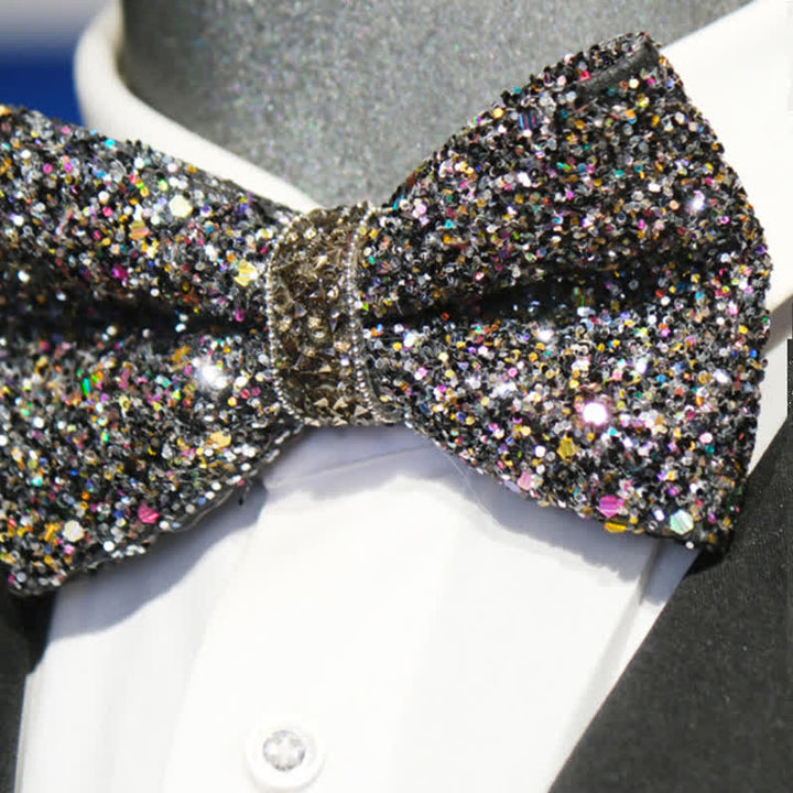 Men's Sparkling Colorful Rhinestone Gorgeous Bow Tie - image 3