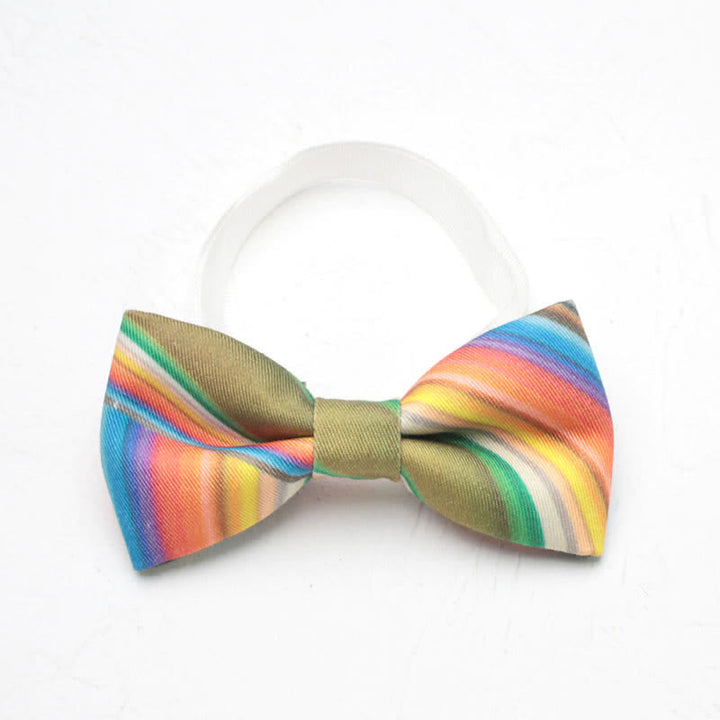 Men's Gradient Colorful Rainbow Simple Bow Tie - Style #1 - image 2