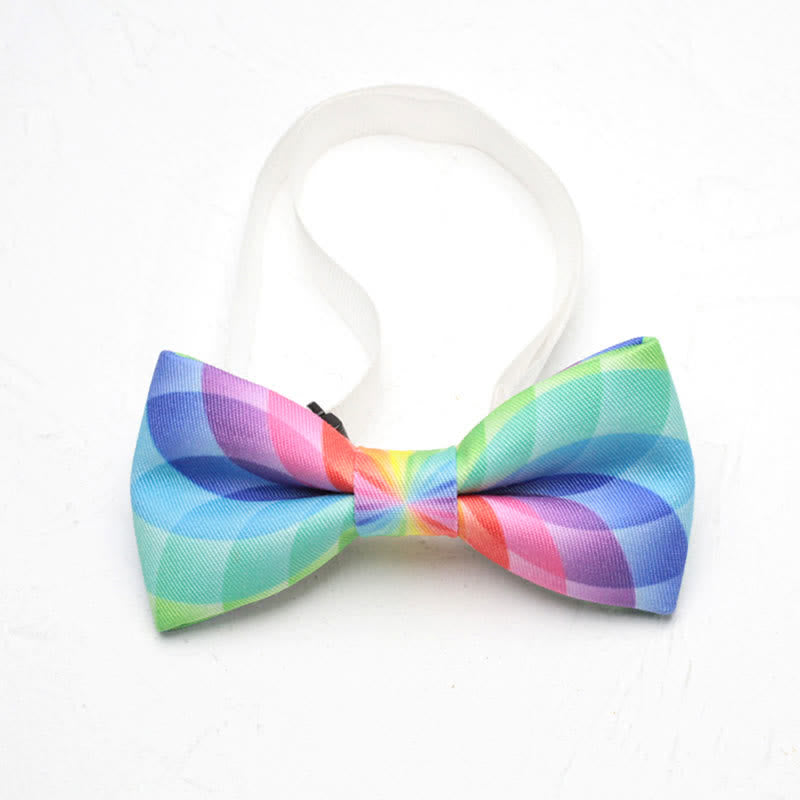 Men's Gradient Colorful Rainbow Simple Bow Tie - Style #3 - image 4