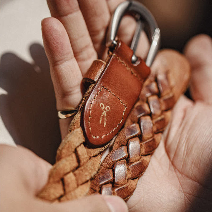 Men's Vintage Woven Vegetable Tanned Leather Belt - image 7