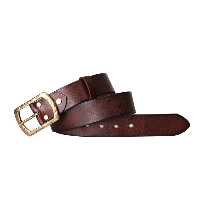 Men's Classic Retro Distressed Design Leather Belt - image 1