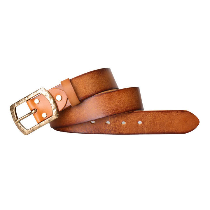 Men's Classic Retro Distressed Design Leather Belt - image 6