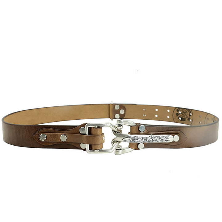 Men's Adventure Western Cavalry Leather Belt - image 6