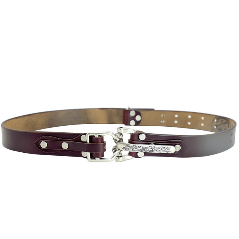 Men's Adventure Western Cavalry Leather Belt - image 2